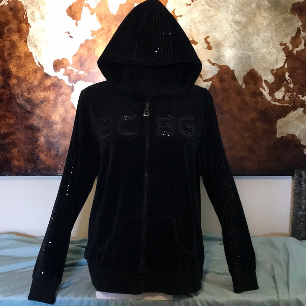 BCBG xl velour track suite black